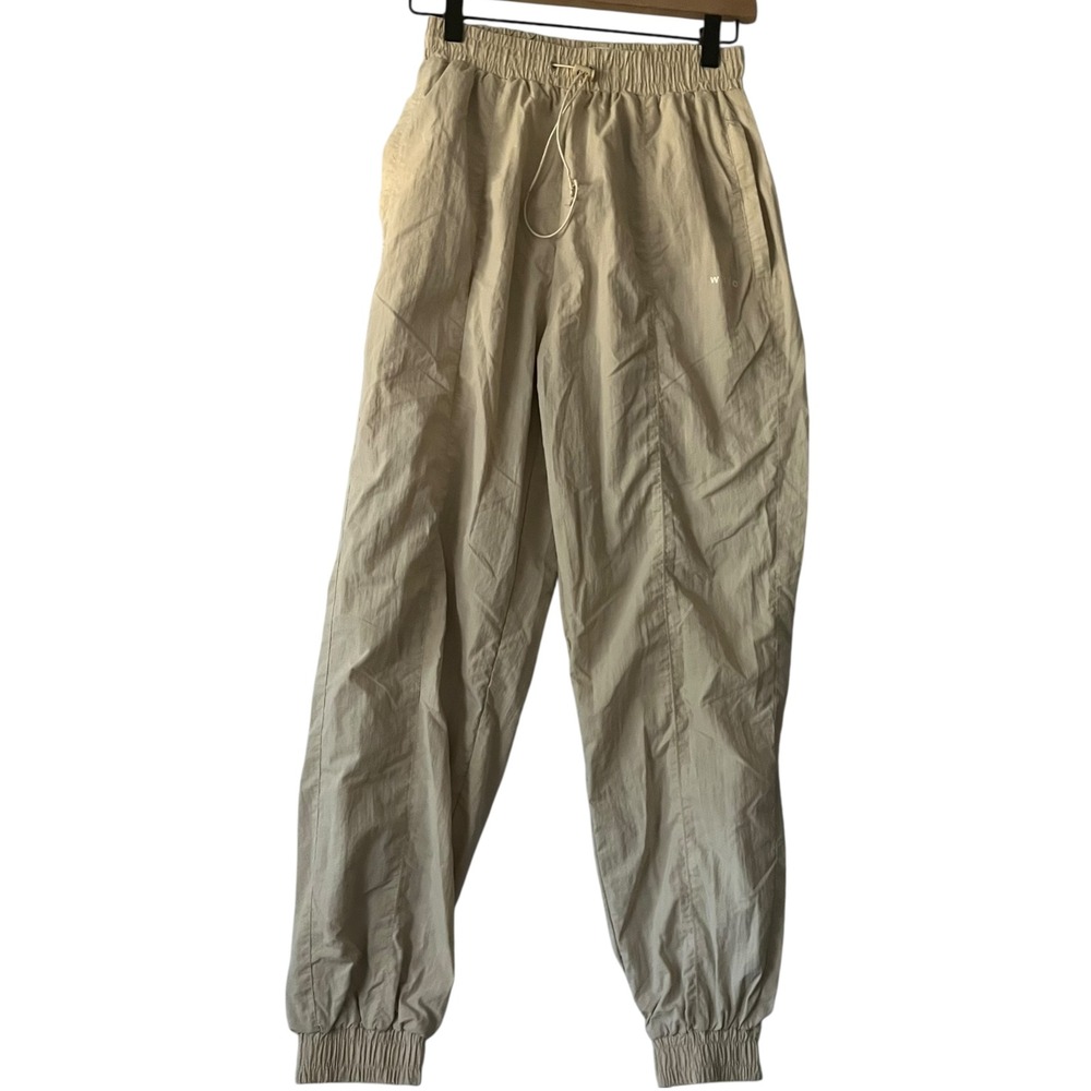 Wilo The Label Nylon Pants Women's Size S Drawstring‎ Waist Beige
